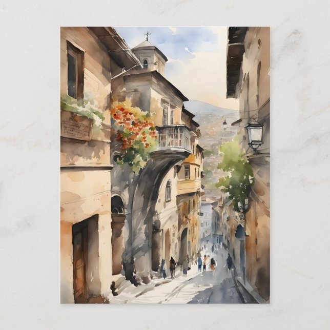 Carte Postale L'aquarelle de Tbilissi (Devant)