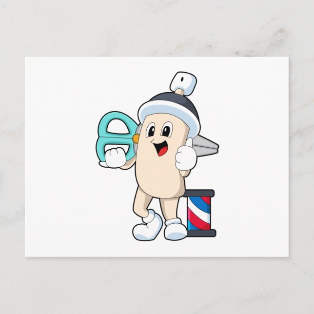 Carte Postale Laque comme coiffeur avec des ciseaux (Devant)