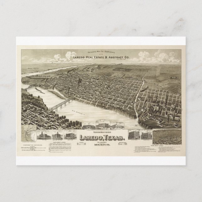 Carte Postale Laredo Texas en 1890 (Devant)