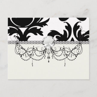 Carte Postale large et noir bold damask