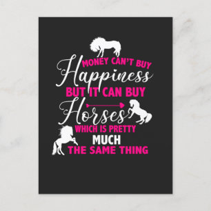 Carte Postale L'argent peut acheter des chevaux Hot rose