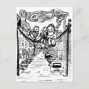 Carte Postale Larmes sur fil