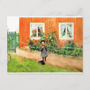Carte Postale Larsson - Brita with a Cat and a Sandwich