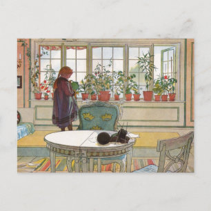 Carte Postale Larsson : Flowers on the Windowsill