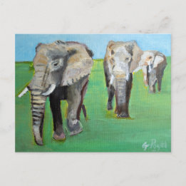 Carte Postale L'art de la peinture par les éléphants d'Afrique