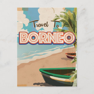 Carte Postale L'art de l'affiche de voyage vintage Bornéo.