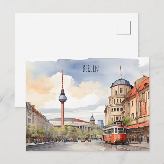 Carte Postale L'art de l'aquarelle à Berlin (Devant / Derrière)