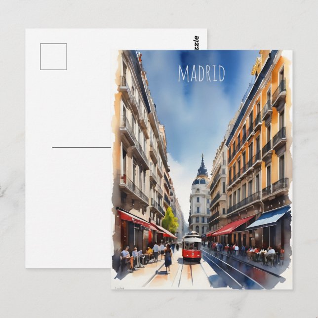 Carte Postale L'art de l'aquarelle à Madrid (Devant / Derrière)