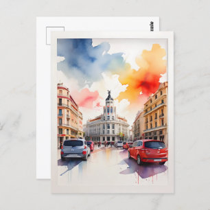 Carte Postale L'art de l'aquarelle à Madrid