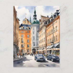 Carte Postale L'art de l'aquarelle de Stockholm