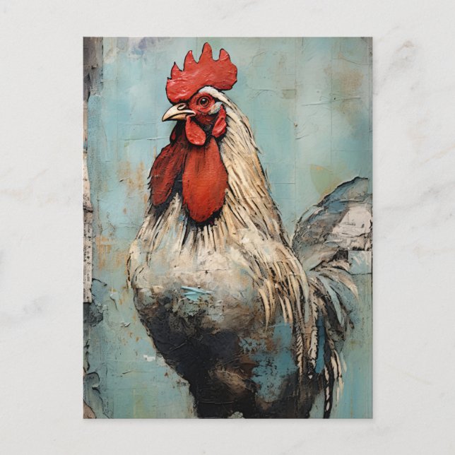 Carte Postale L'art du coq de poulet (Devant)