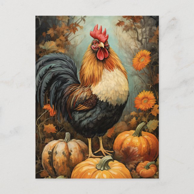 Carte Postale L'art du coq de poulet (Devant)