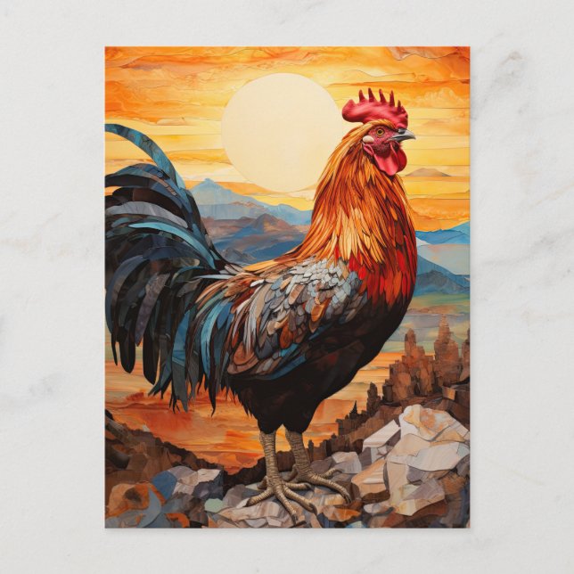 Carte Postale L'art du coq de poulet (Devant)