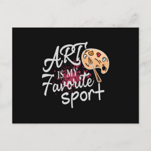 Carte Postale L'art est mon sport favori Splash rouge