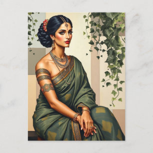 Carte Postale L'art féminin indien Portrait Wall Art