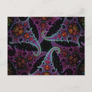 Carte Postale L'art fractal du jardin de la pieuvre