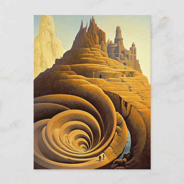 Carte Postale L'art Imaginaire de Surreal Mountain City (Devant)