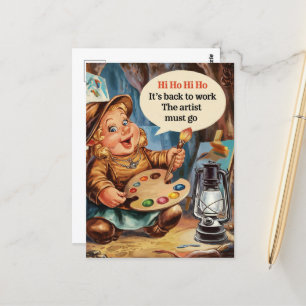 Carte Postale L'Artiste Chubby Nwarf Se Réchante Elle-Même Au Tr