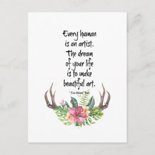 Carte Postale L'artiste humain Don Miguel Ruiz Citation