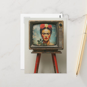 Carte Postale L'artiste sur une télévision Grunge