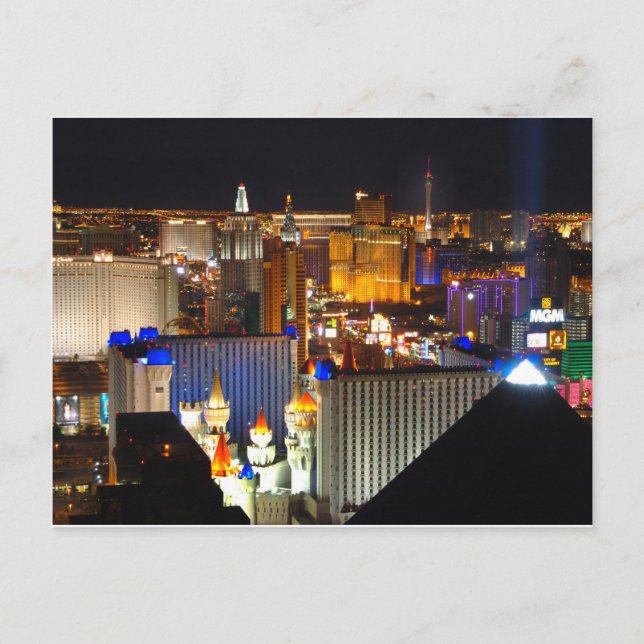 Carte Postale Las Vegas, heure de la nuit (Devant)