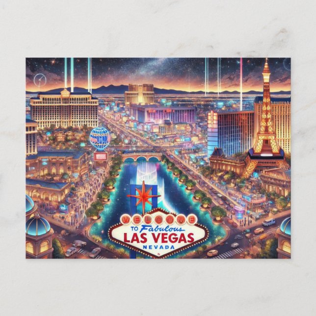Carte Postale Las Vegas la nuit (Devant)