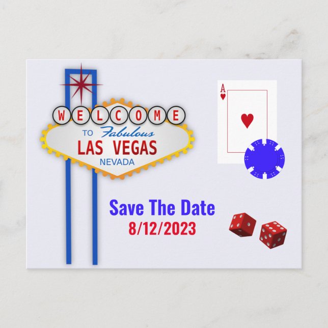Carte Postale Las Vegas Mariage Enregistrer la date (Devant)