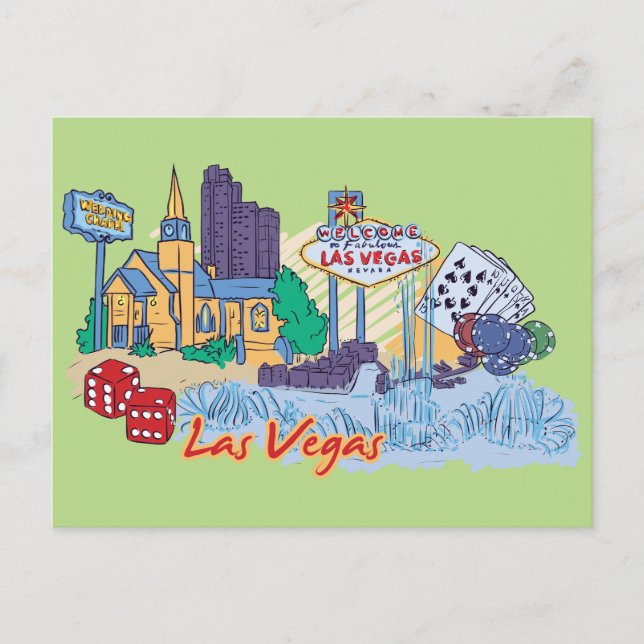 Carte Postale Las Vegas, Nevada Cité américaine célèbre (Devant)