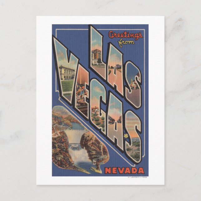 Carte Postale Las Vegas, Nevada - Grandes Lettres Scènes 2 (Devant)