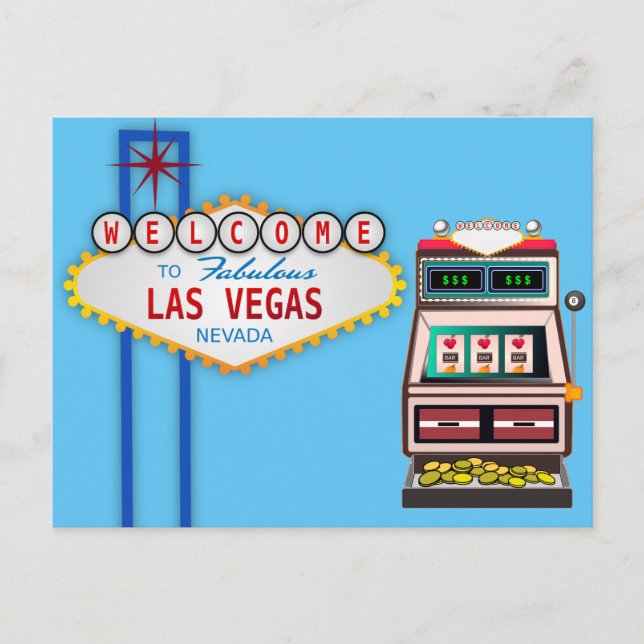 Carte Postale LAS VEGAS Nevada machine à sous (Devant)