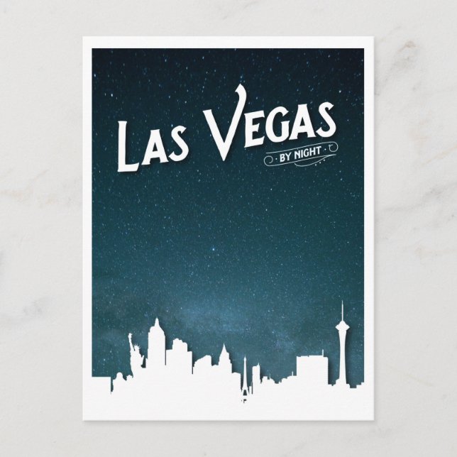 Carte Postale Las Vegas skyline de nuit, Las Vegas, Nevada (Devant)