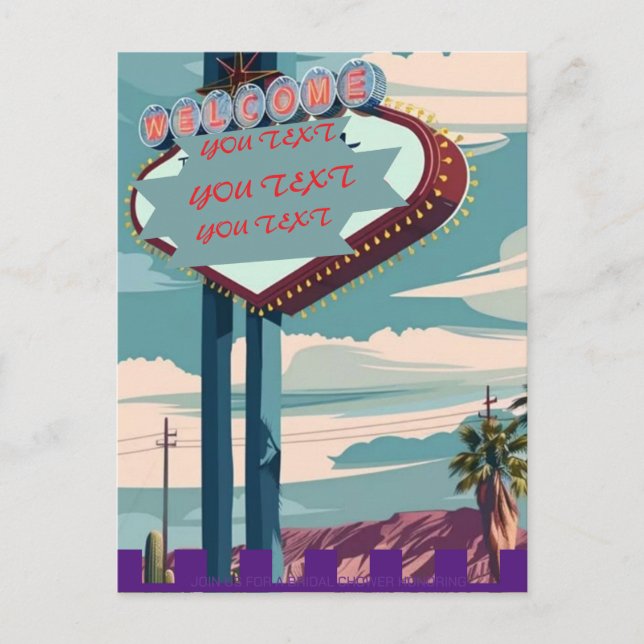 Carte Postale Las Vegas Skyline Imprimable, Cityscape Line Wall  (Devant)