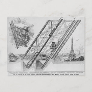 Carte Postale L'ascenseur Otis dans la Tour Eiffel
