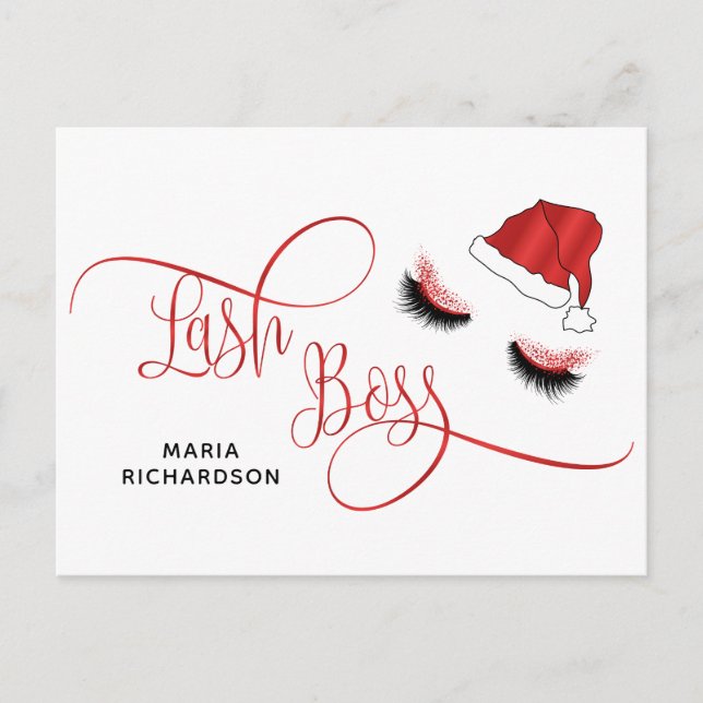 Carte Postale Lash Boss Père Noël Lashes Noël (Devant)