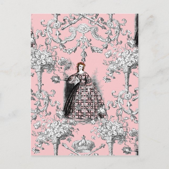 Carte Postale Lasse victorienne sur Dauphine rose (Devant)