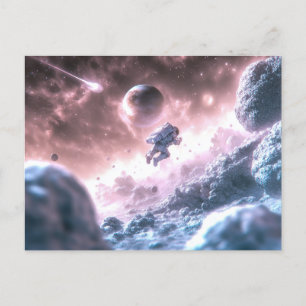 Carte Postale L'astronaute en saut