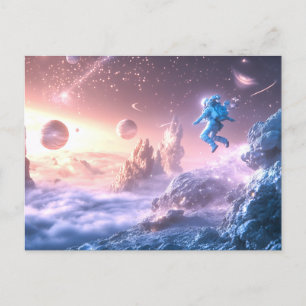 Carte Postale L'astronaute en saut