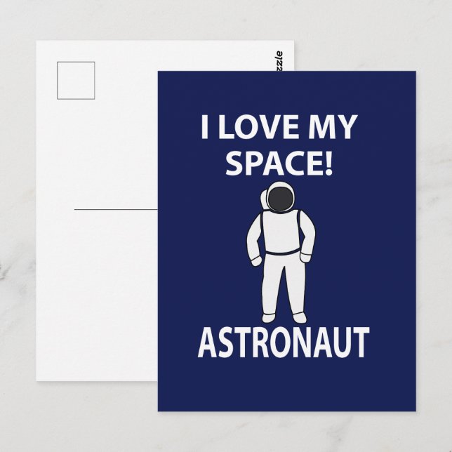 Carte Postale L'astronaute I Love My Space Astronaut (Devant / Derrière)