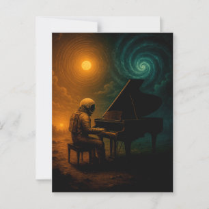 Carte Postale L'astronaute joue du piano dans la réalité de Spli