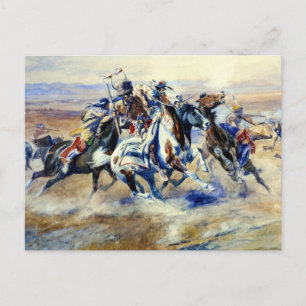 Carte Postale "L'attaque" de Charles M Russell