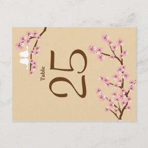 Carte Postale Latte & rose Cherry Blossom Mariage Numéro de tabl