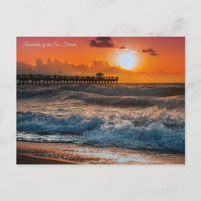 Carte Postale Lauderdale en bord de mer, Floride - Splash Walls (Devant)