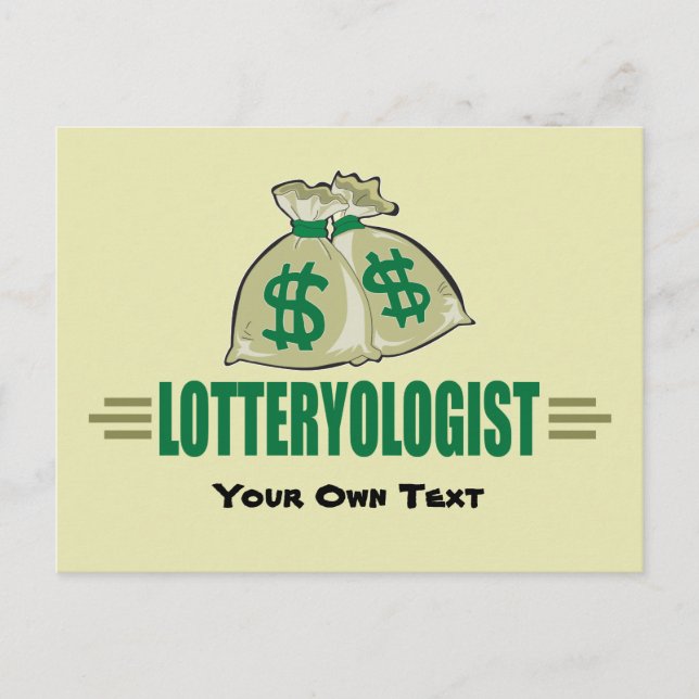 Carte Postale Lauréat de la loterie Lotteryologiste amusant (Devant)