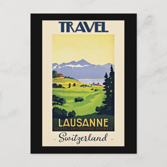 Carte Postale Lausanne, poster de voyage Suisse (Devant)