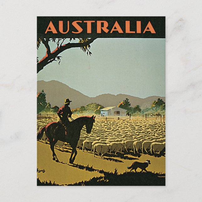 Carte Postale L'Australie Au Vintage voyage Soleil (Devant)