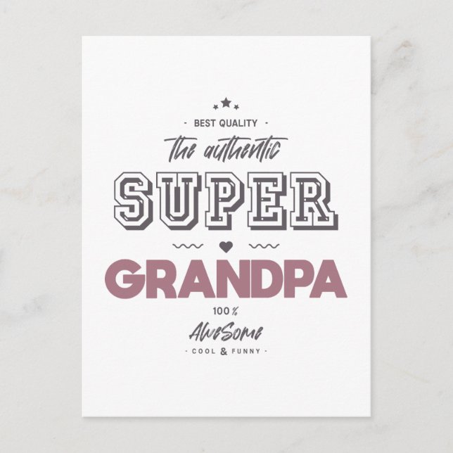 Carte Postale L'authentique super-grand-père (Devant)