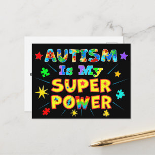 Carte Postale L'autisme est ma super puissance