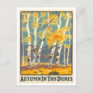 Carte Postale L'automne dans les dunes de l'Indiana Poster Vinta