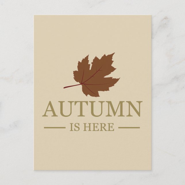 Carte Postale L'automne est ici aquarelle feuille automne octobr (Devant)