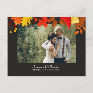 Carte Postale L'automne Gouache part sur le Merci Mariage noir